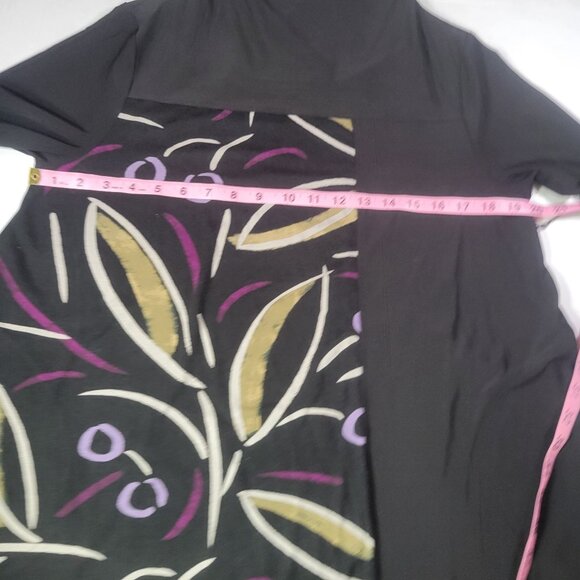Liv By Habitat Clothes Women Black Abstract Floral Print Tunic Top Size M - Picture 6 of 8